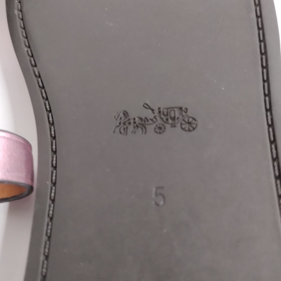 Coach Hudson Sandals Size 5 New Leather Pink Metallic - Picture 5 of 5